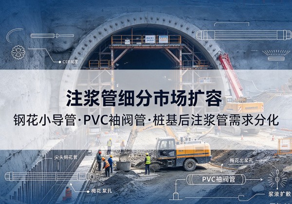 前进注浆管细分市场扩容，隧道钢花小导管、PVC 袖阀管、桩基后注浆管需求分化